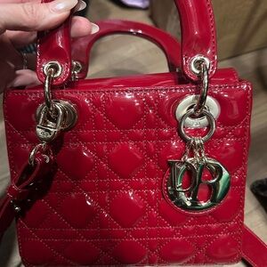 Designer red lady bag